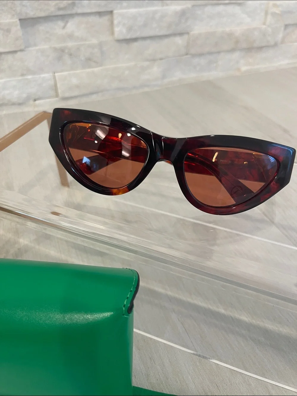 Bottega Veneta Tortoiseshell Brown Cat-Eye Sunglasses